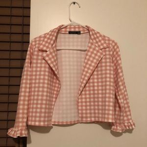 Gingham crop jacket